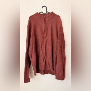 Joseph Men's Zip Up Sweater in Deep Red